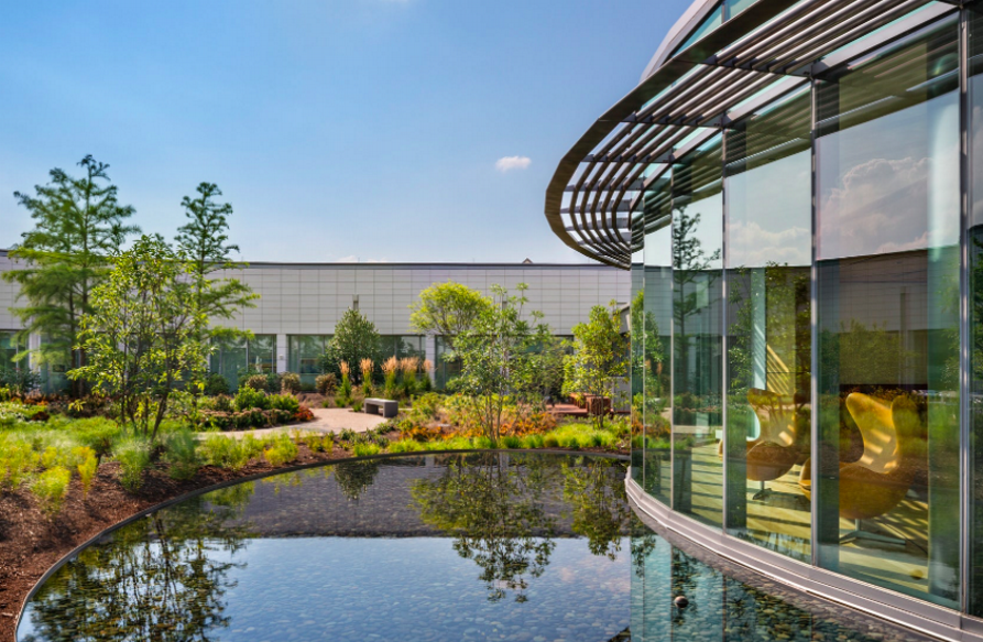 Ann B. Barshinger Cancer Institute healing garden landscape